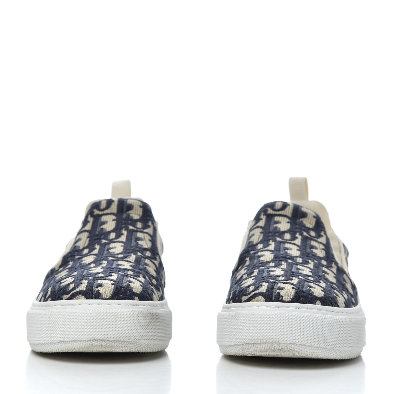 Christian Dior Canvas Oblique Embroidered Womens Solar Slip On Sneakers 37.5 Deep Blue 2 of 15