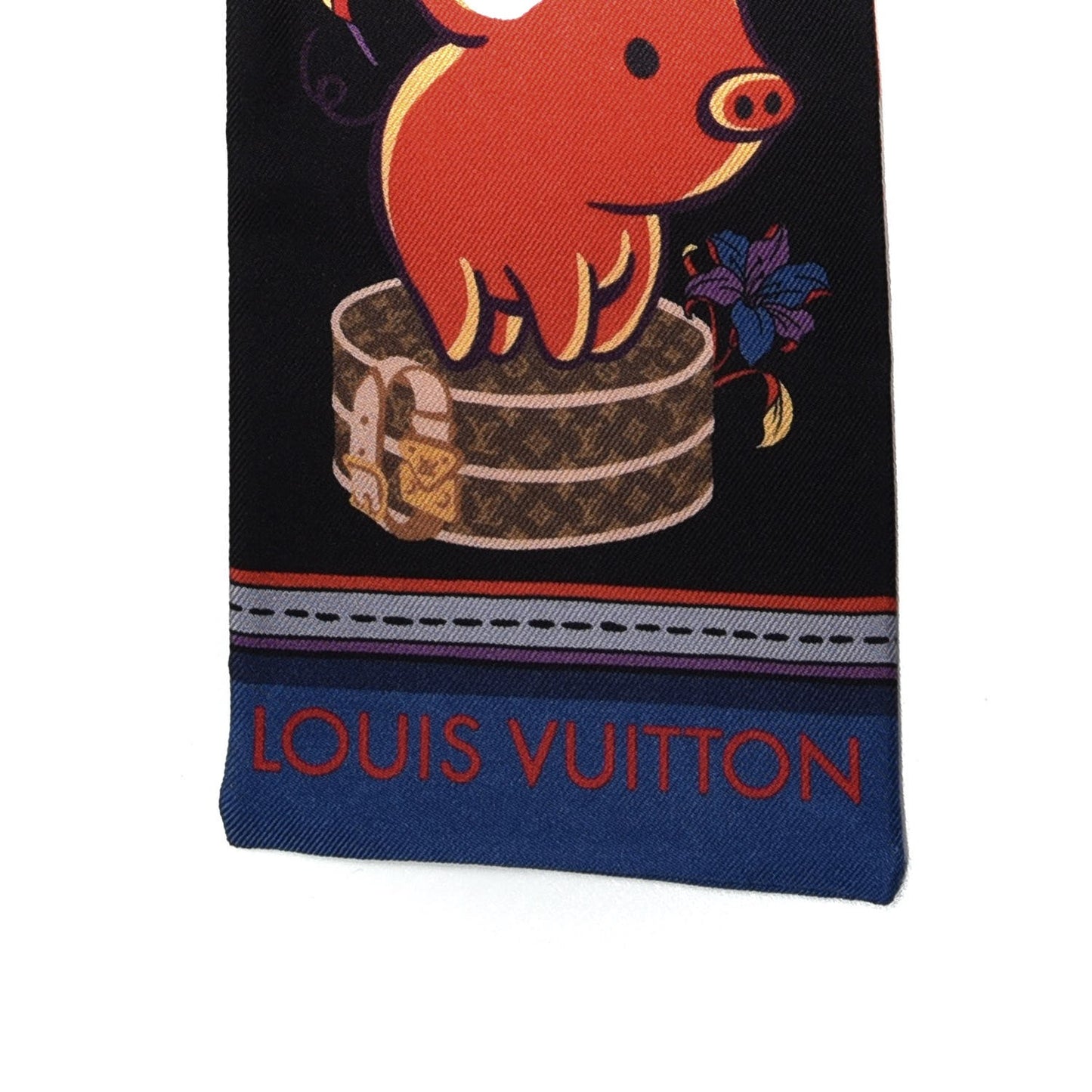 Silk Monogram Superstition Bandeau Black