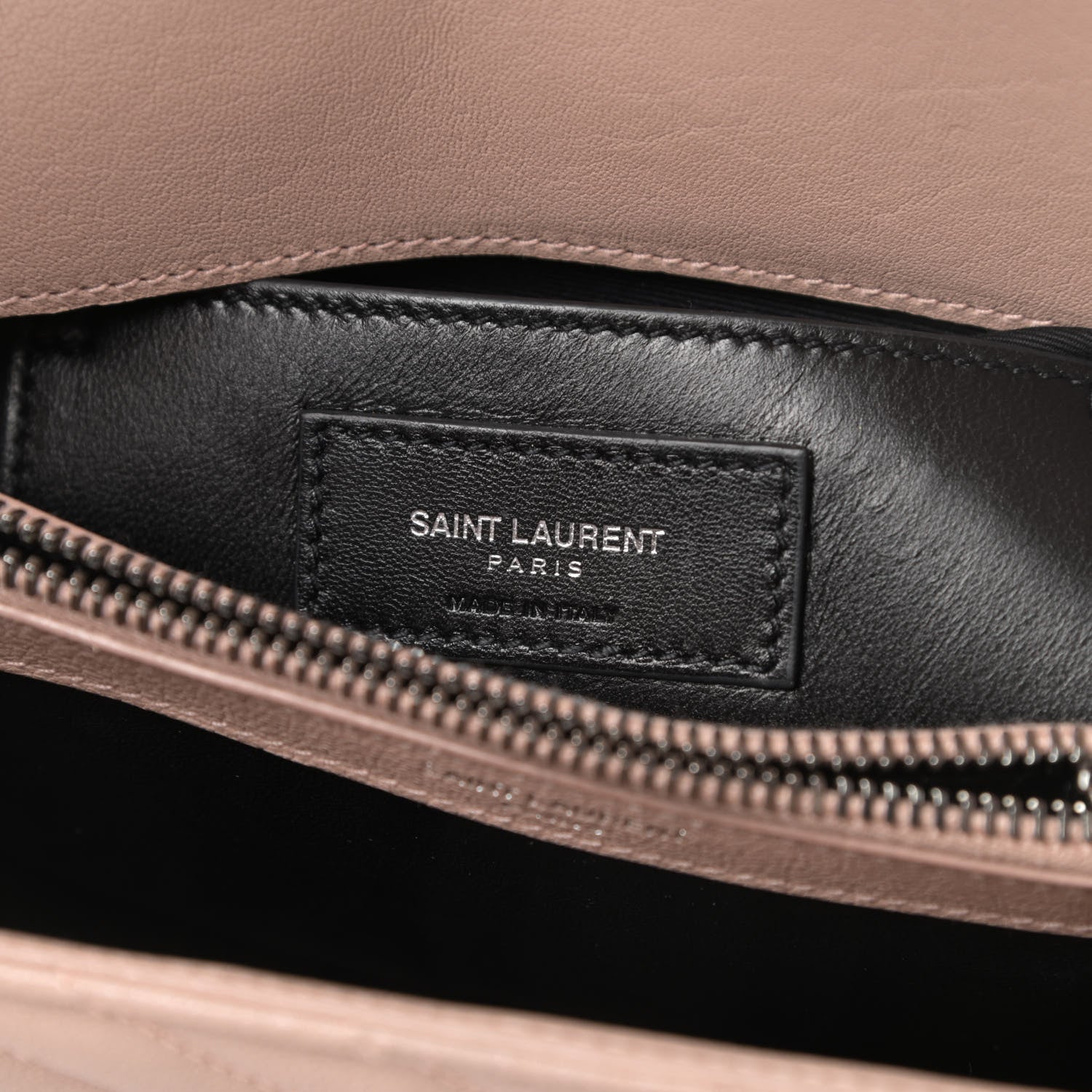 Saint Laurent Sheepskin Matelasse Chevron Monogram Medium College Bag Rose Poudre 6 of 14