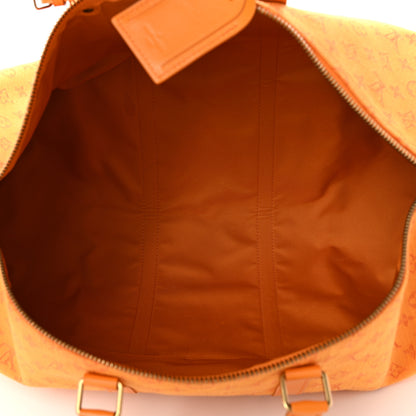 Louis Vuitton Denim Monogram Keepall Bandouliere 50 Ocre 4 of 13