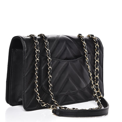 Chanel Lambskin Chevron Quilted Flap Black 2 of 13