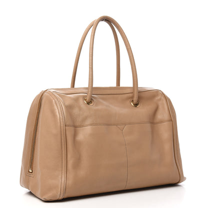 Saint Laurent Calfskin Lucky Chyc Boston Beige 3 of 12