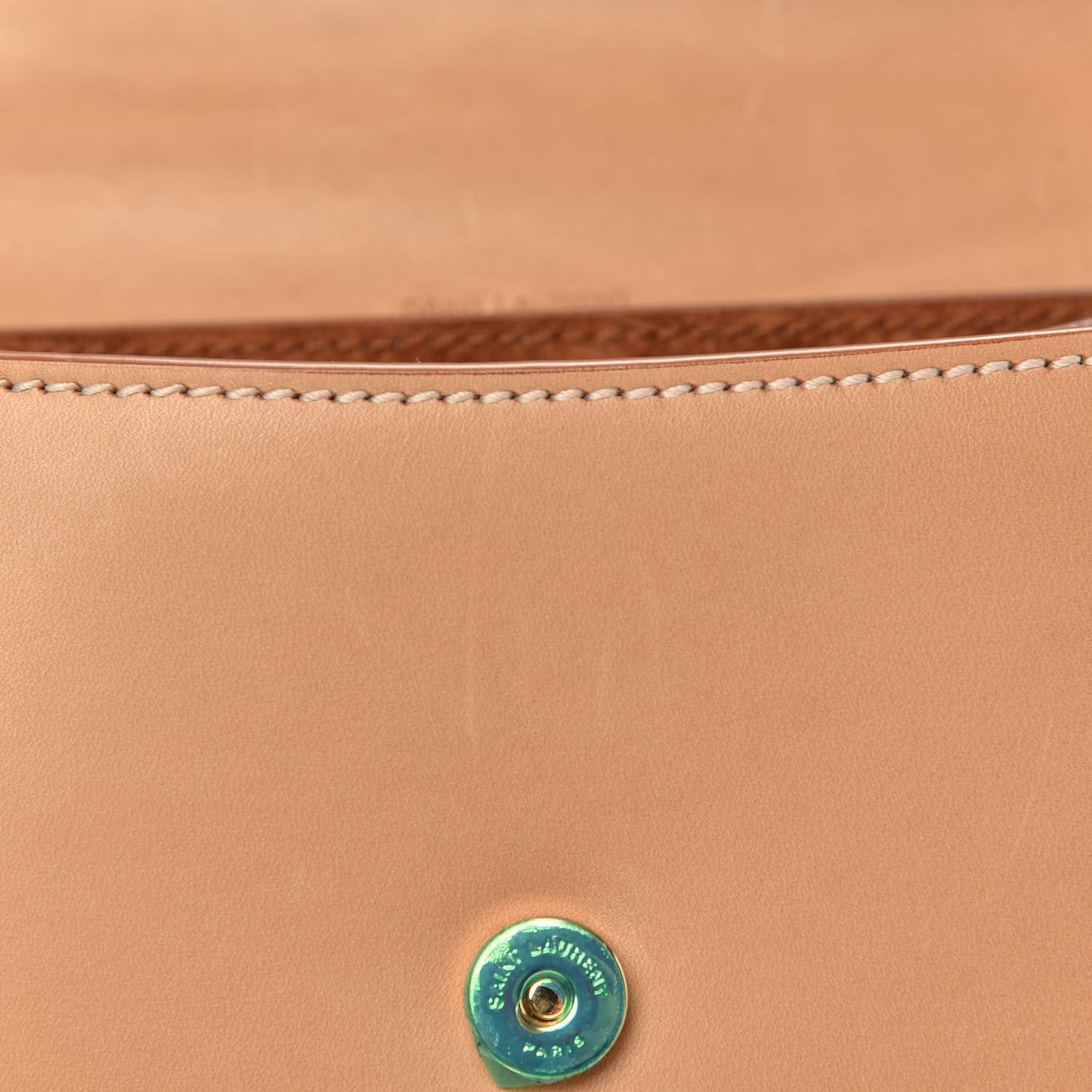 Smooth Vintage Calfskin Small Kaia Satchel Brown Gold