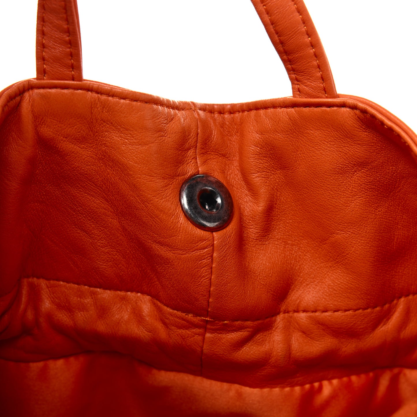 Lambskin Quilted Jumbo Grocery By Chanel Drawstring Shopping Bag Orange