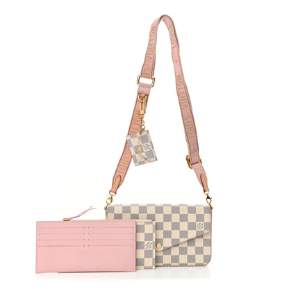 Louis Vuitton Damier Azur Felicie Strap & Go Rose Ballerine 3 of 13