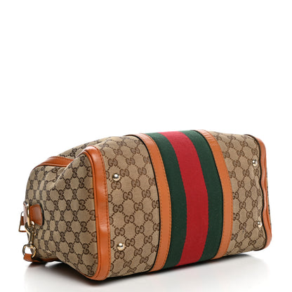 Gucci Monogram Vintage Web Medium Boston Tobacco 4 of 15