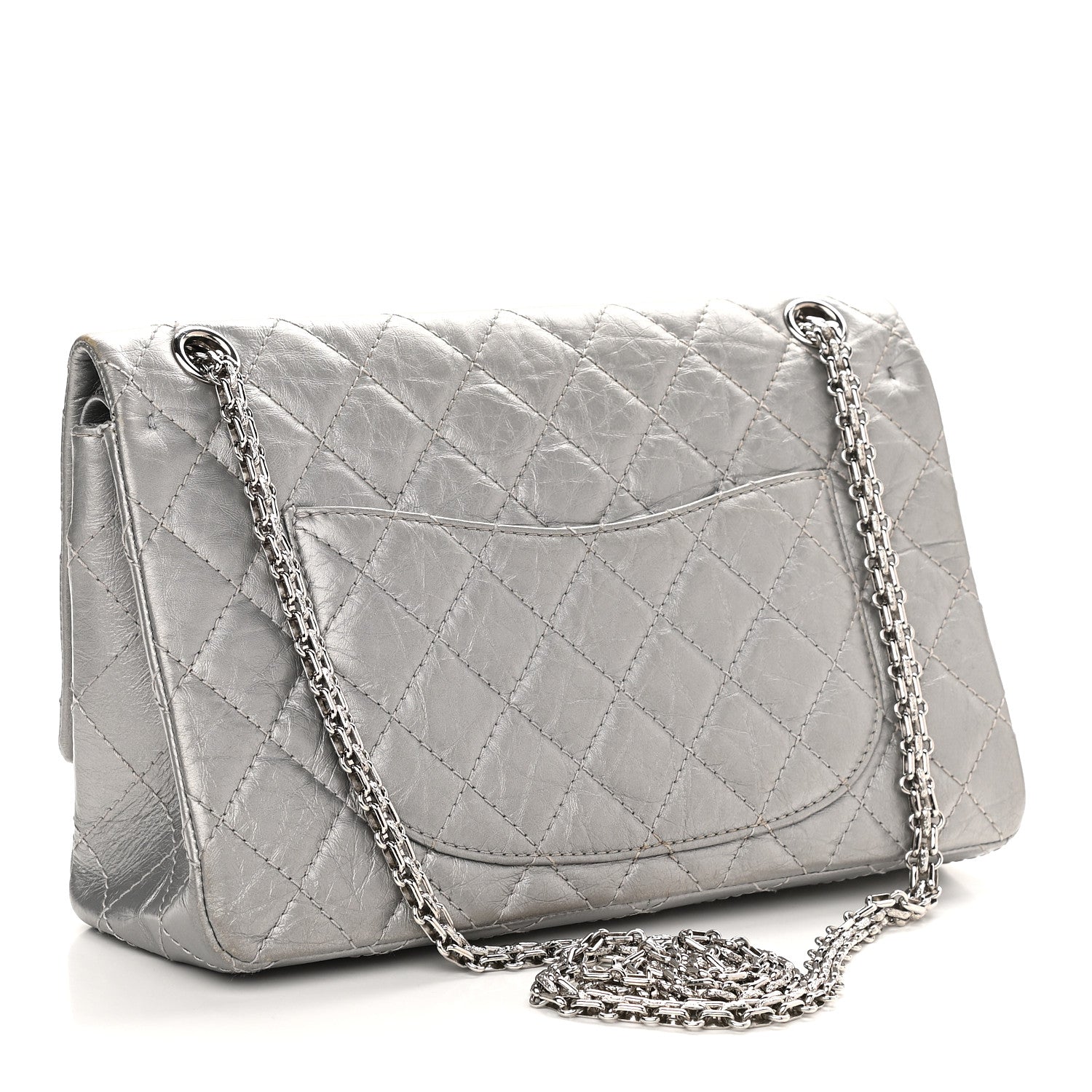 Chanel Metallic Aged Calfskin Quilted 2.55 Reissue 226 Flap Silver 3 of 9