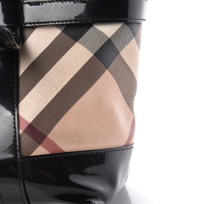 Burberry Patent Supernova Check Medium Denham Tote Black 11 of 15