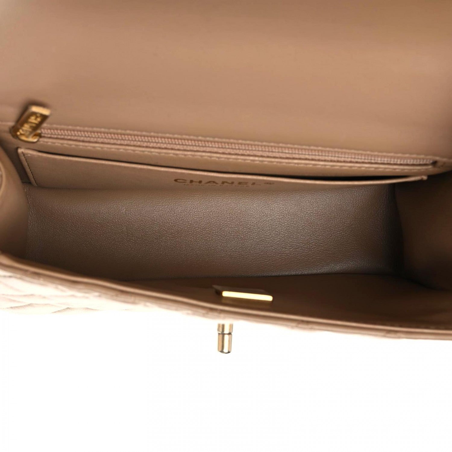 Chanel Lambskin Quilted Metal Mini Top Handle Rectangular Flap Beige 5 of 10