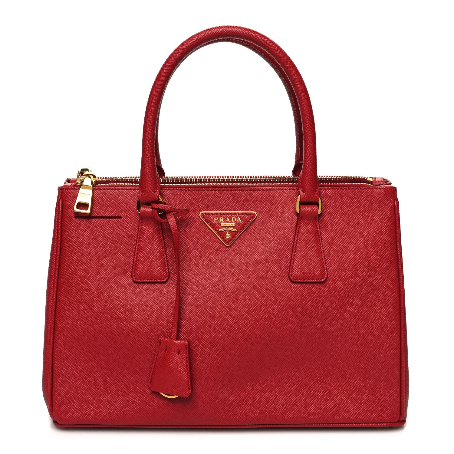 Prada Saffiano Small Galleria Double Zip Tote Fuoco 1 of 11