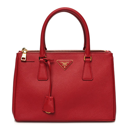 Prada Saffiano Small Galleria Double Zip Tote Fuoco 1 of 11