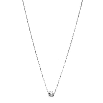Bulgari 18K White Gold Diamond Small B.Zero1 Pave Pendant Necklace 1 of 7