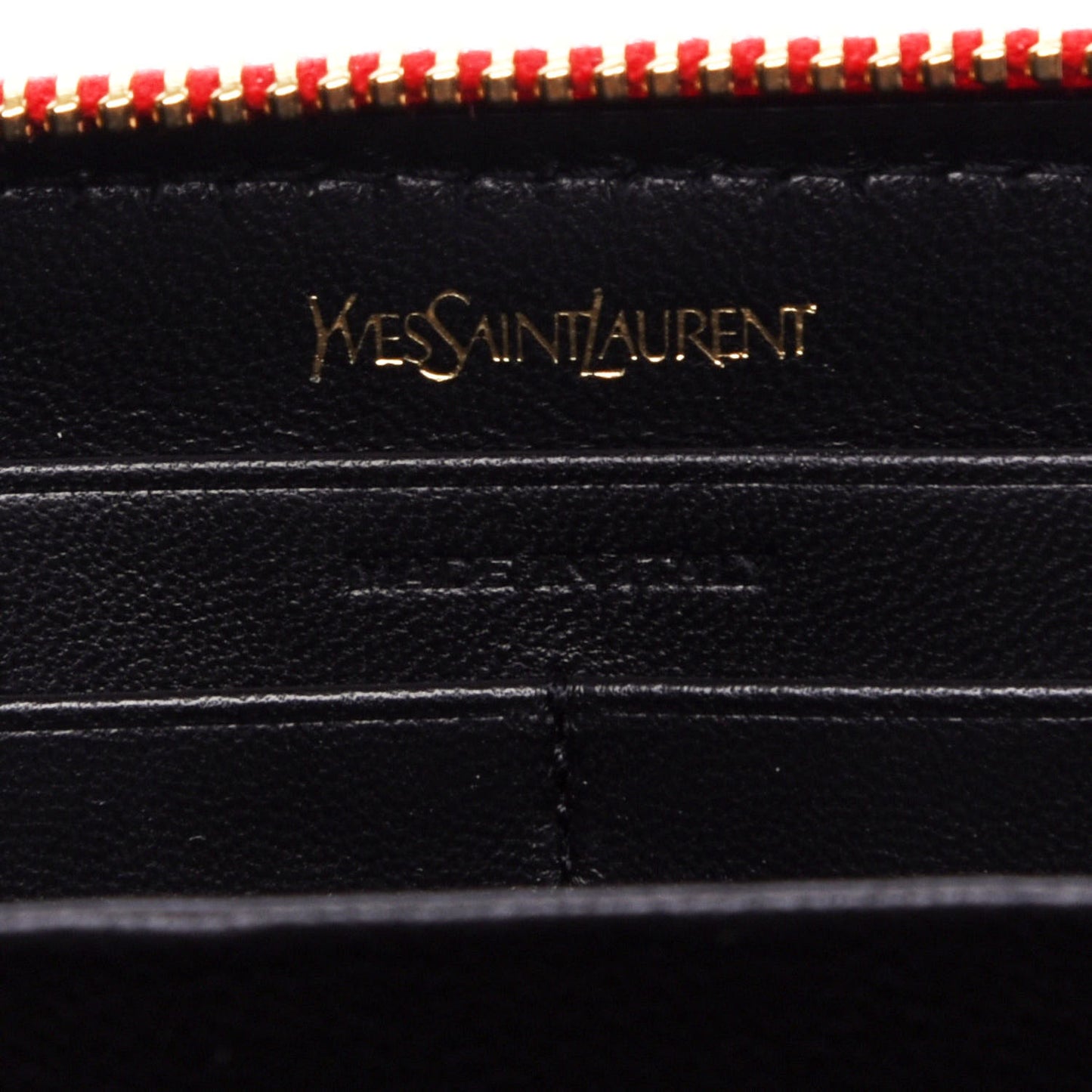 Metallic Calfskin Belle De Jour Zip Around Wallet Red