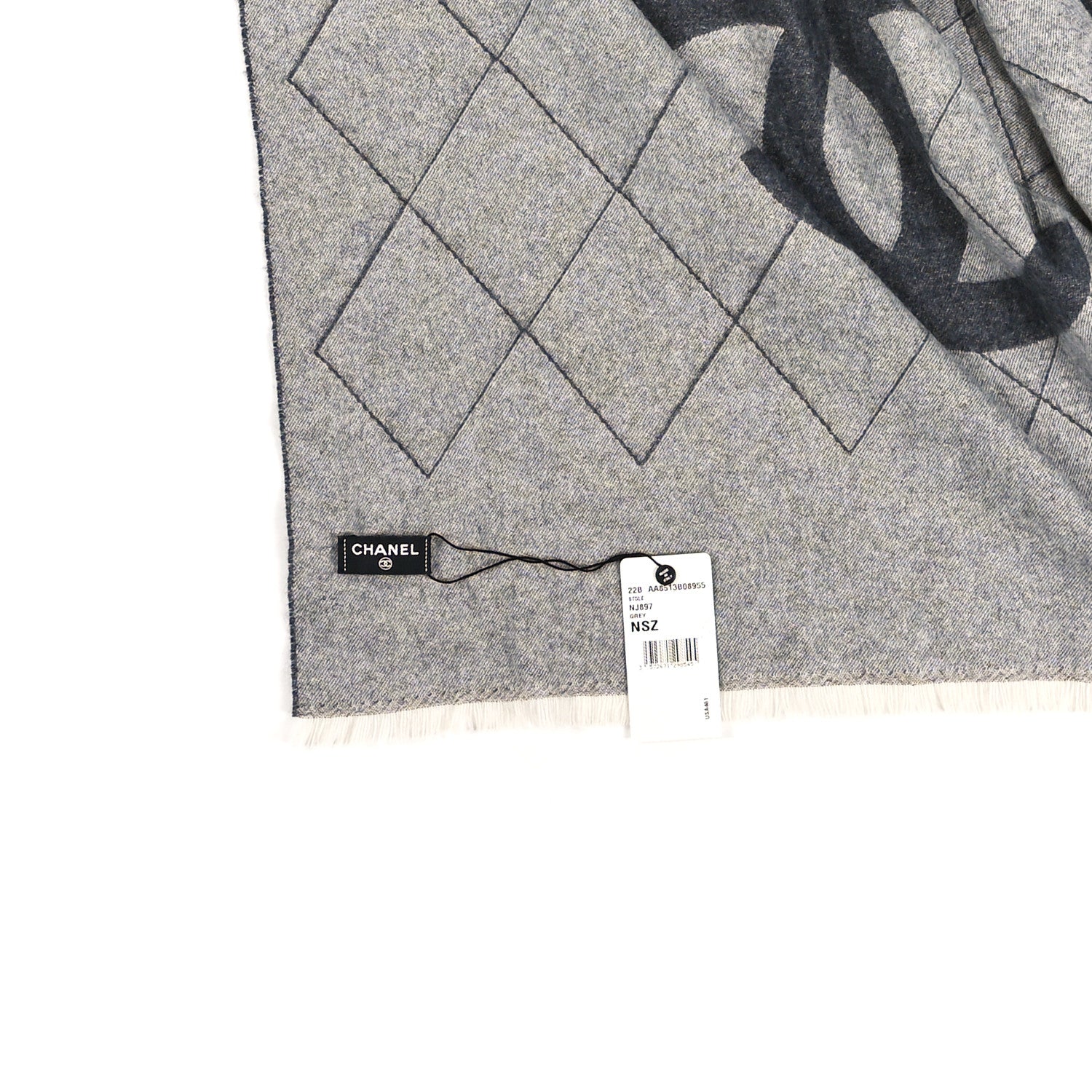 Chanel Cashmere CC Stole Grey 4 of 4