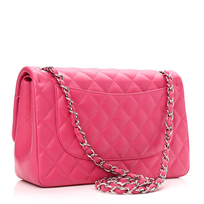 Chanel Lambskin Quilted Jumbo Double Flap Dark Pink 2 of 10