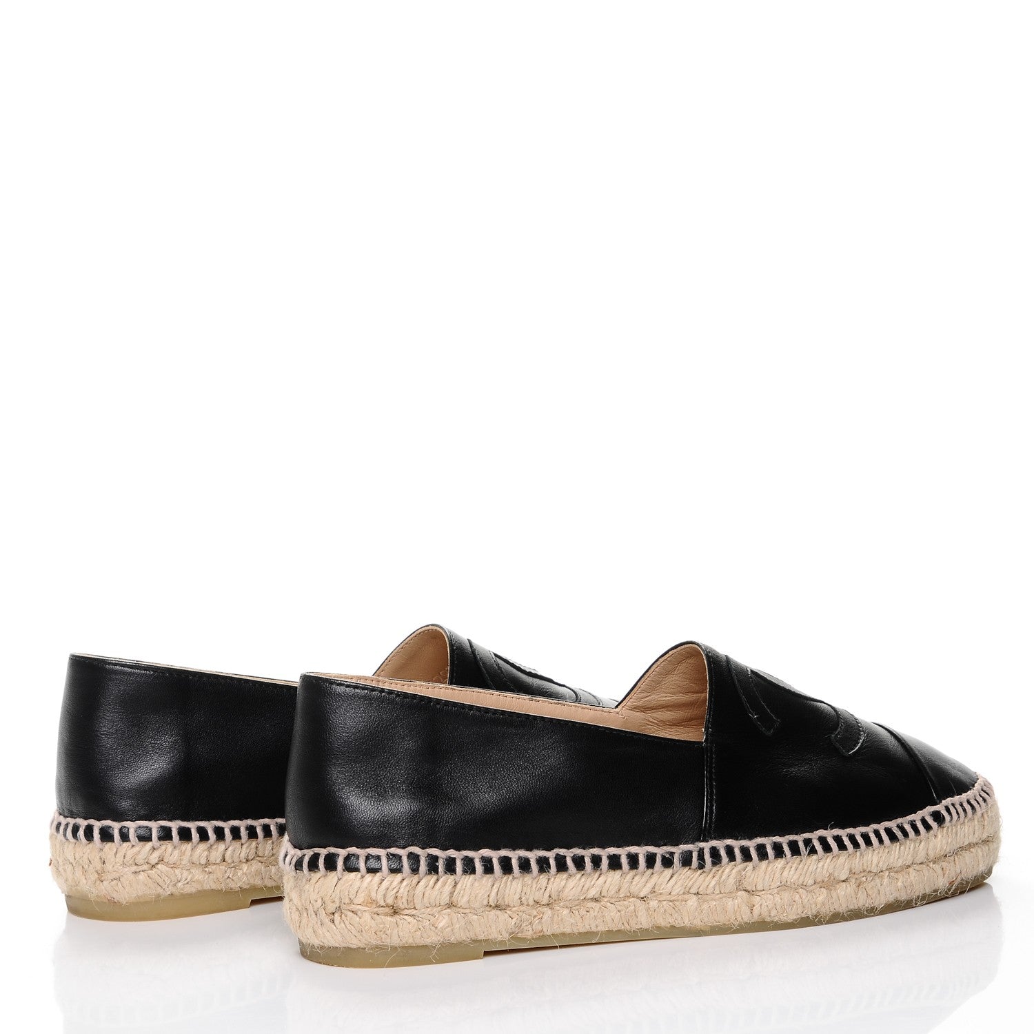 Chanel Lambskin CC Espadrilles 36 Black 3 of 9