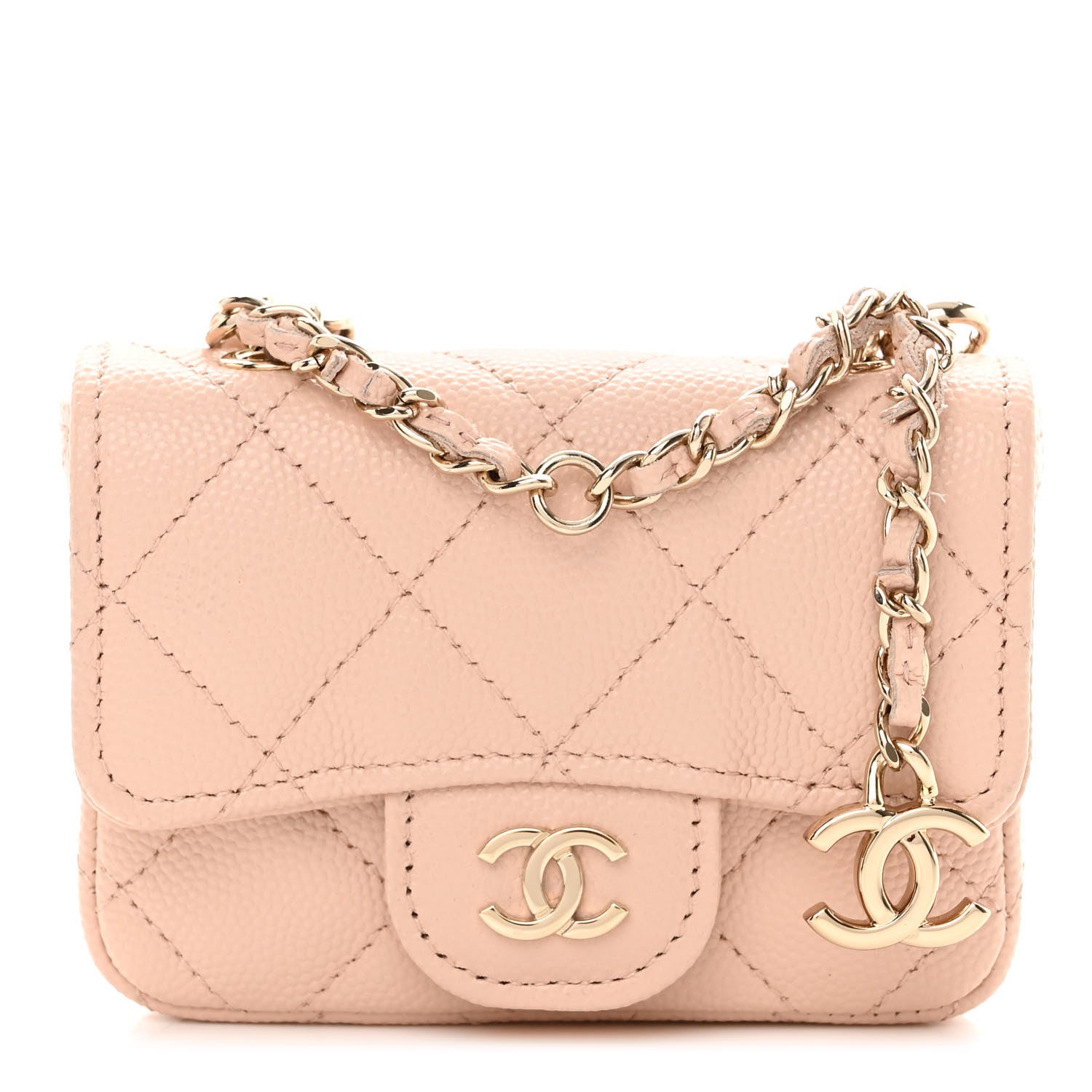 Chanel Caviar Quilted Mini Chain Belt Bag Light Beige 1 of 11
