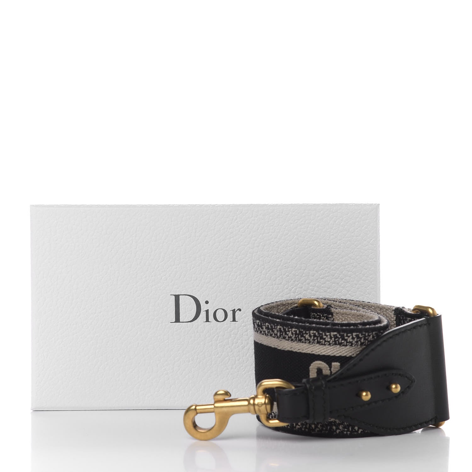 Christian Dior Canvas Embroidered Shoulder Strap Black 6 of 6