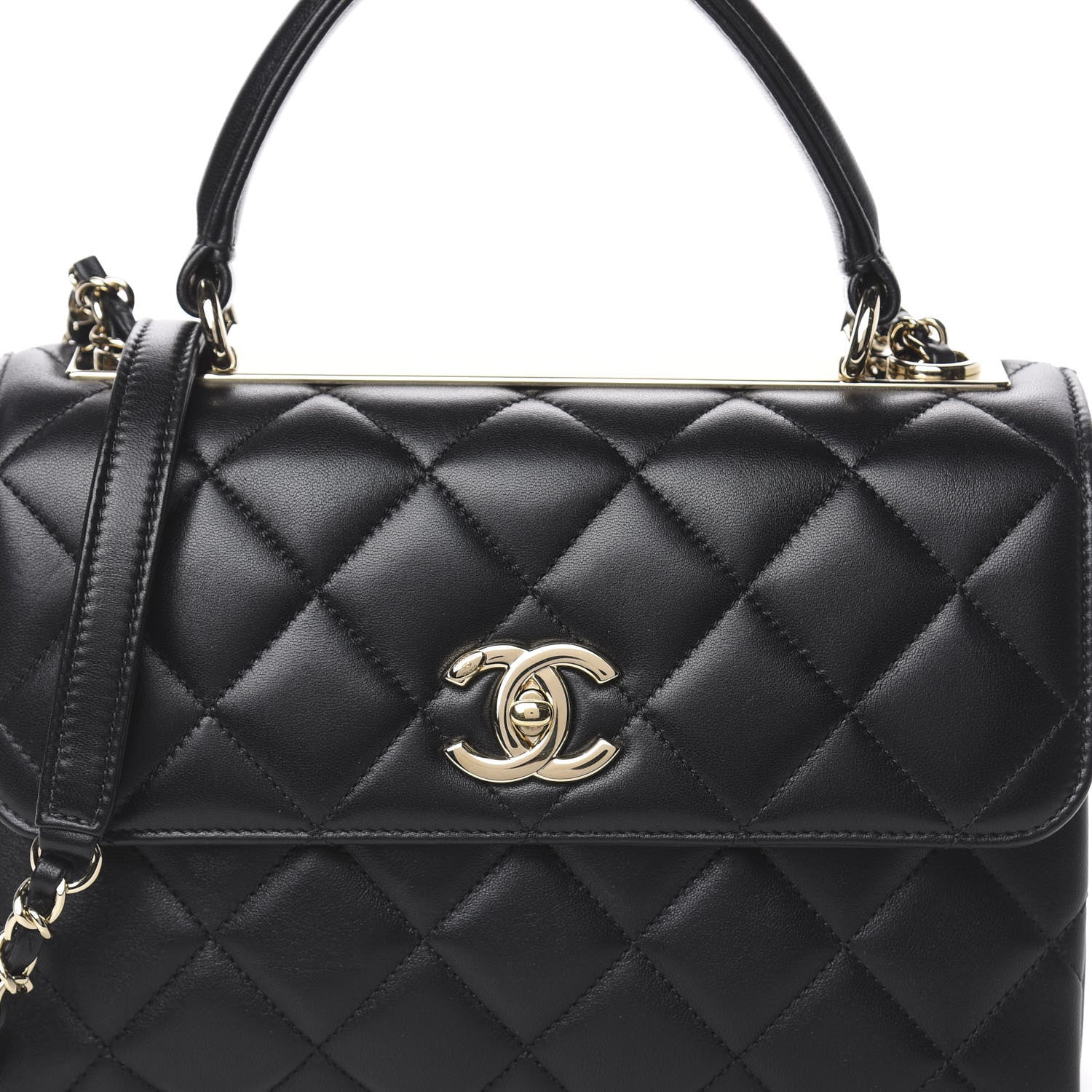 Chanel Lambskin Quilted Small Trendy CC Dual Handle Flap Bag Black 9 of 15