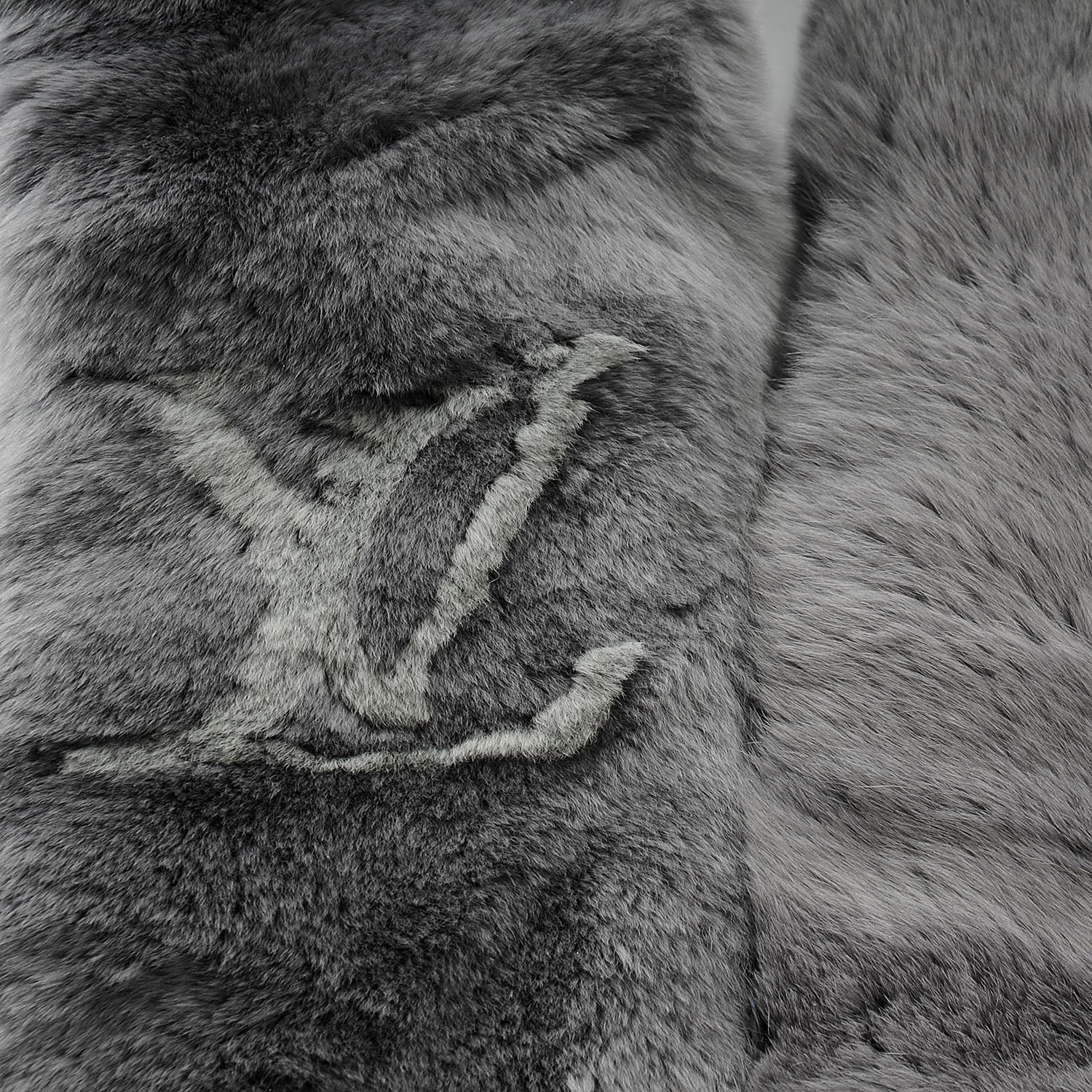 Louis Vuitton Rabbit Fur Echarpe Rex Stole Gray 3 of 6