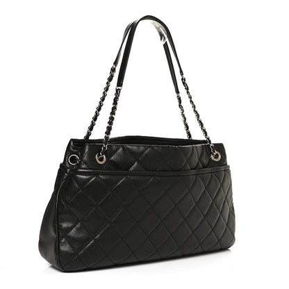 Chanel Caviar Quilted CC Timeless Soft Tote Black 3 of 11