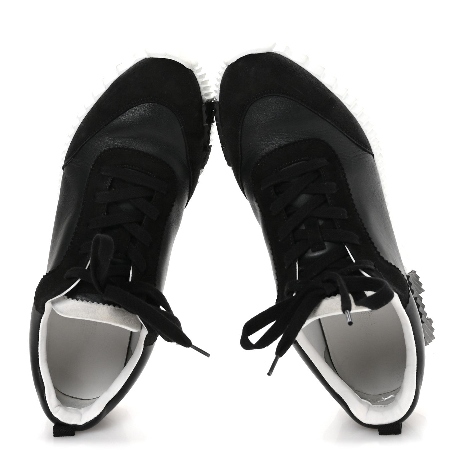 Hermes Goatskin Suede Goatskin Mens Bouncing Sneakers 43 Black 2 of 9