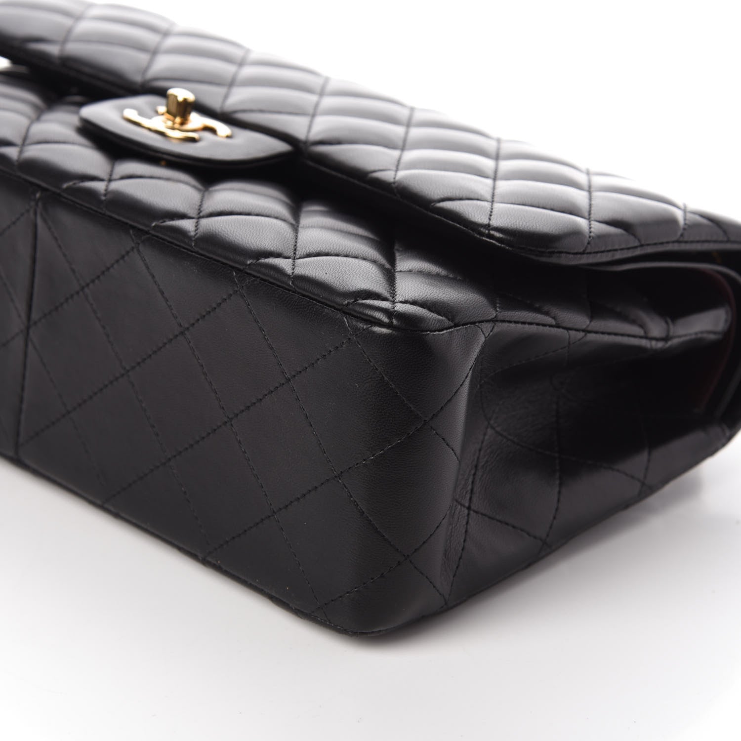 Chanel Lambskin Quilted Jumbo Double Flap Black 10 of 10