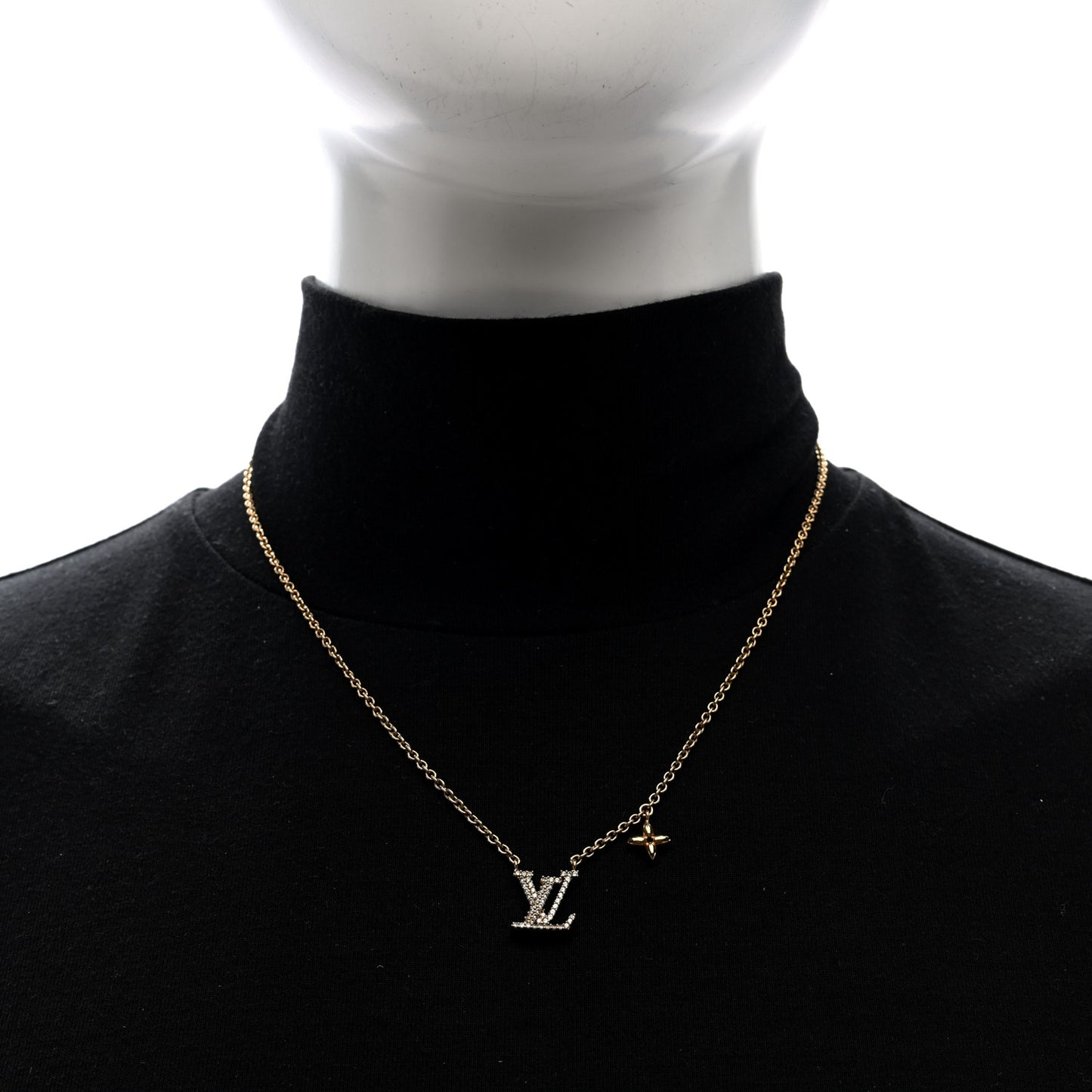 Metal Crystal LV Iconic Necklace Gold