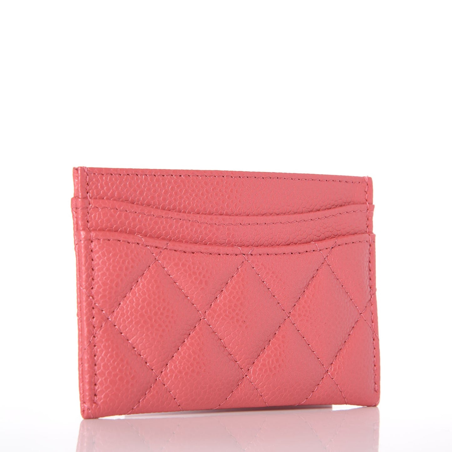 Caviar Quilted Card Holder Pink