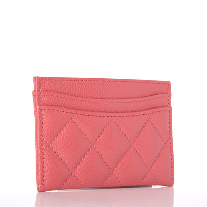 Chanel Caviar Quilted Card Holder Pink 3 of 9