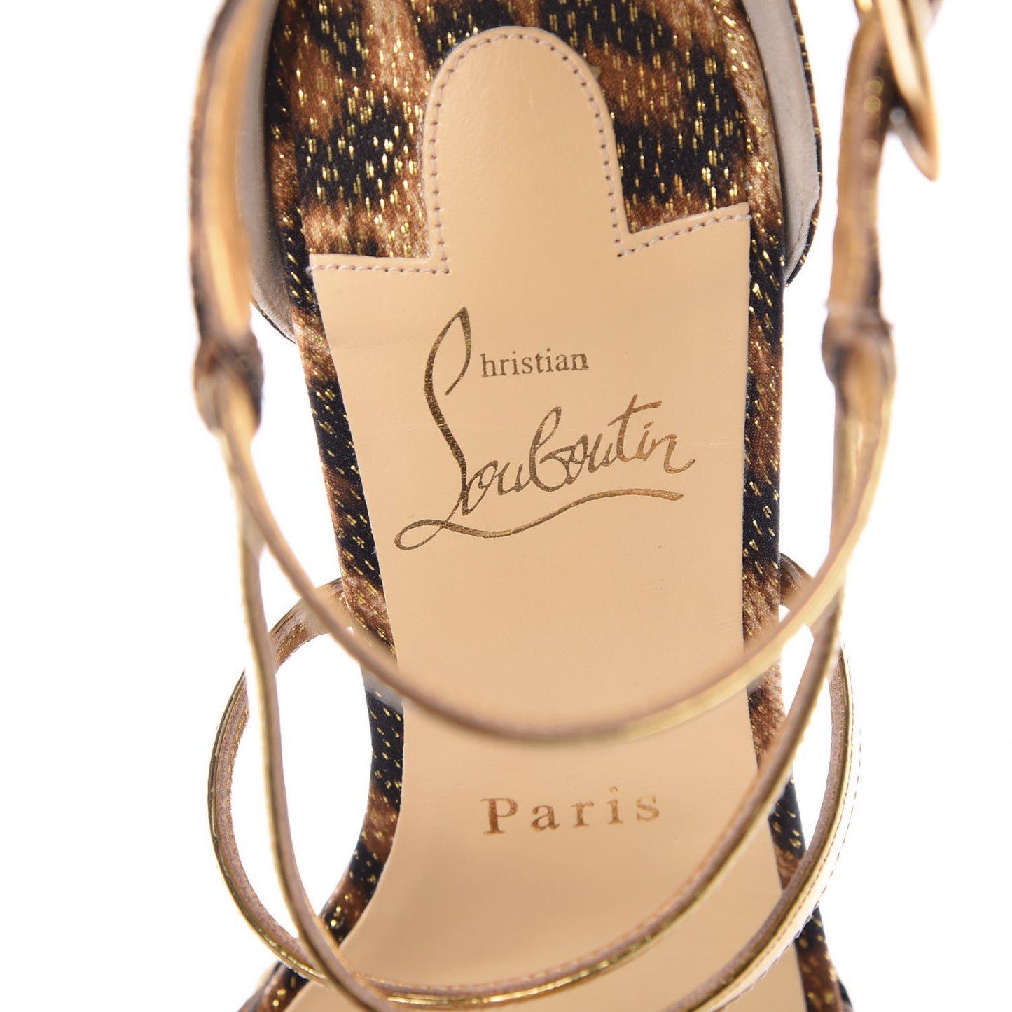 Lurex Leopard Chocazeppa 120 Platform Wedge Sandals 38 Black Gold