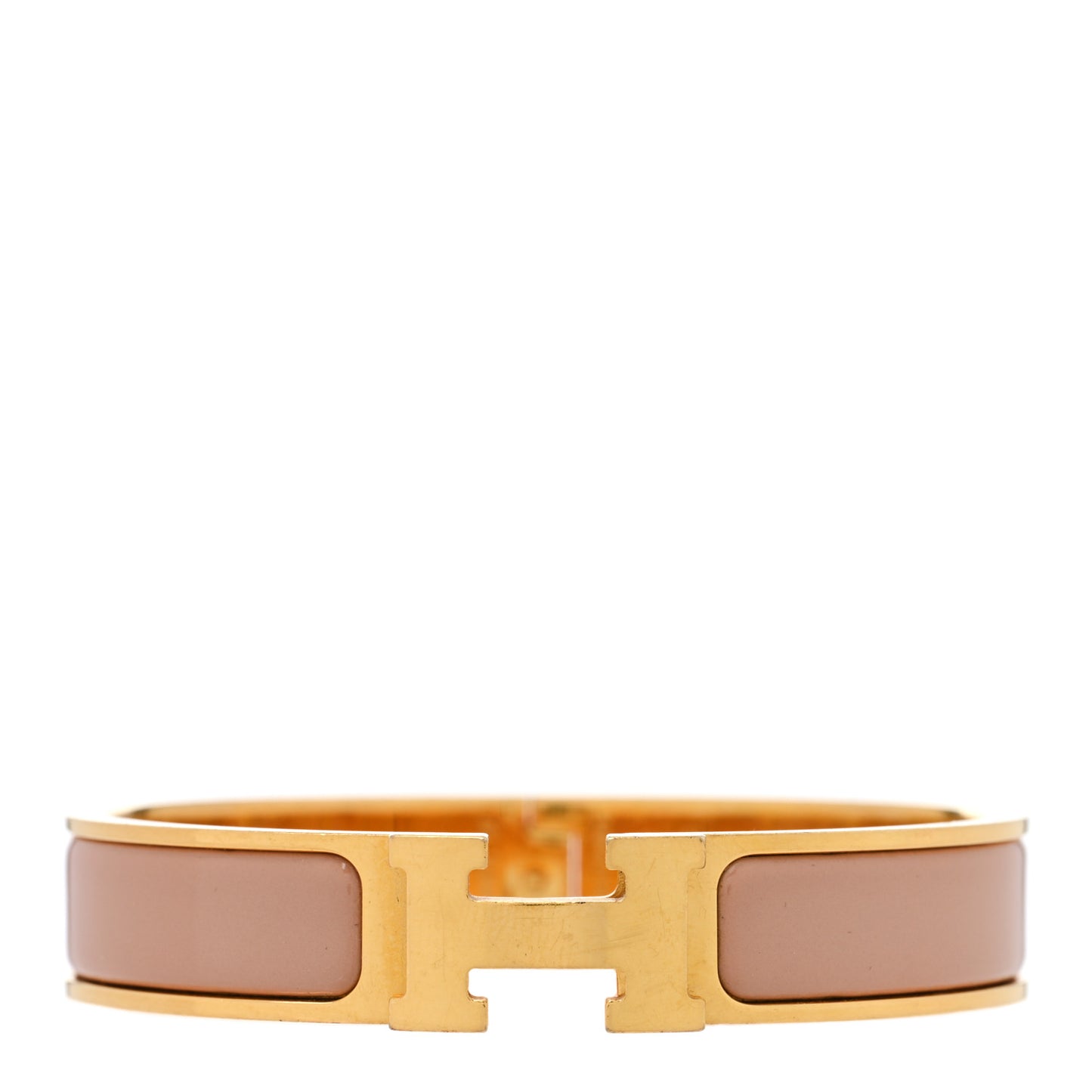 Narrow Enamel Clic Clac H Bracelet PM Rose Poudre