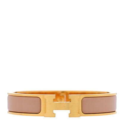 Hermes Narrow Enamel Clic Clac H Bracelet PM Rose Poudre 1 of 4