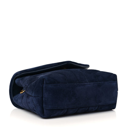 Saint Laurent Suede Toy Loulou Shoulder Bag Deep Marine 4 of 9