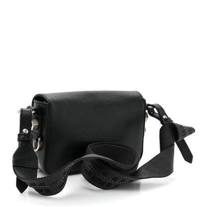 Off-White Saffiano Striped Mini Diag Binder Clip Bag Black White 3 of 18