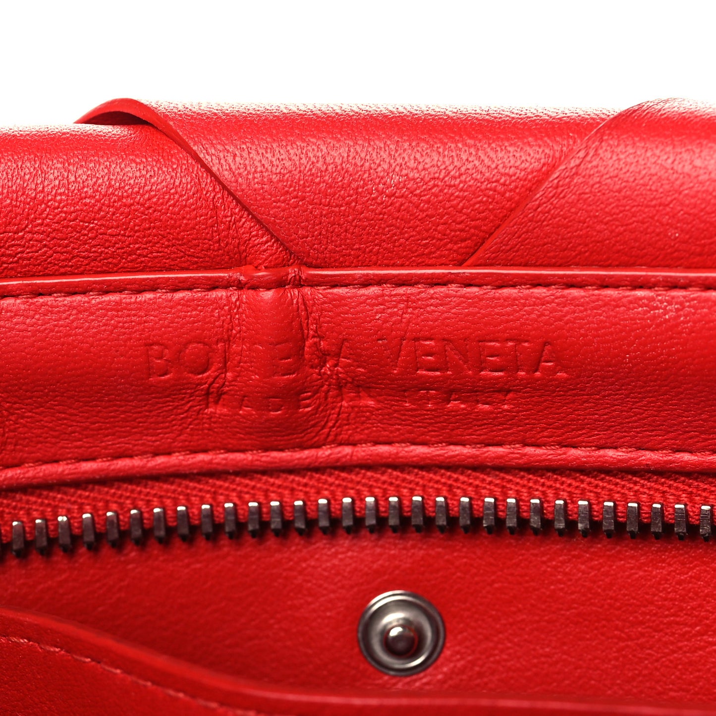Nappa Maxi Blown Up Intrecciato Pouch Clutch Red