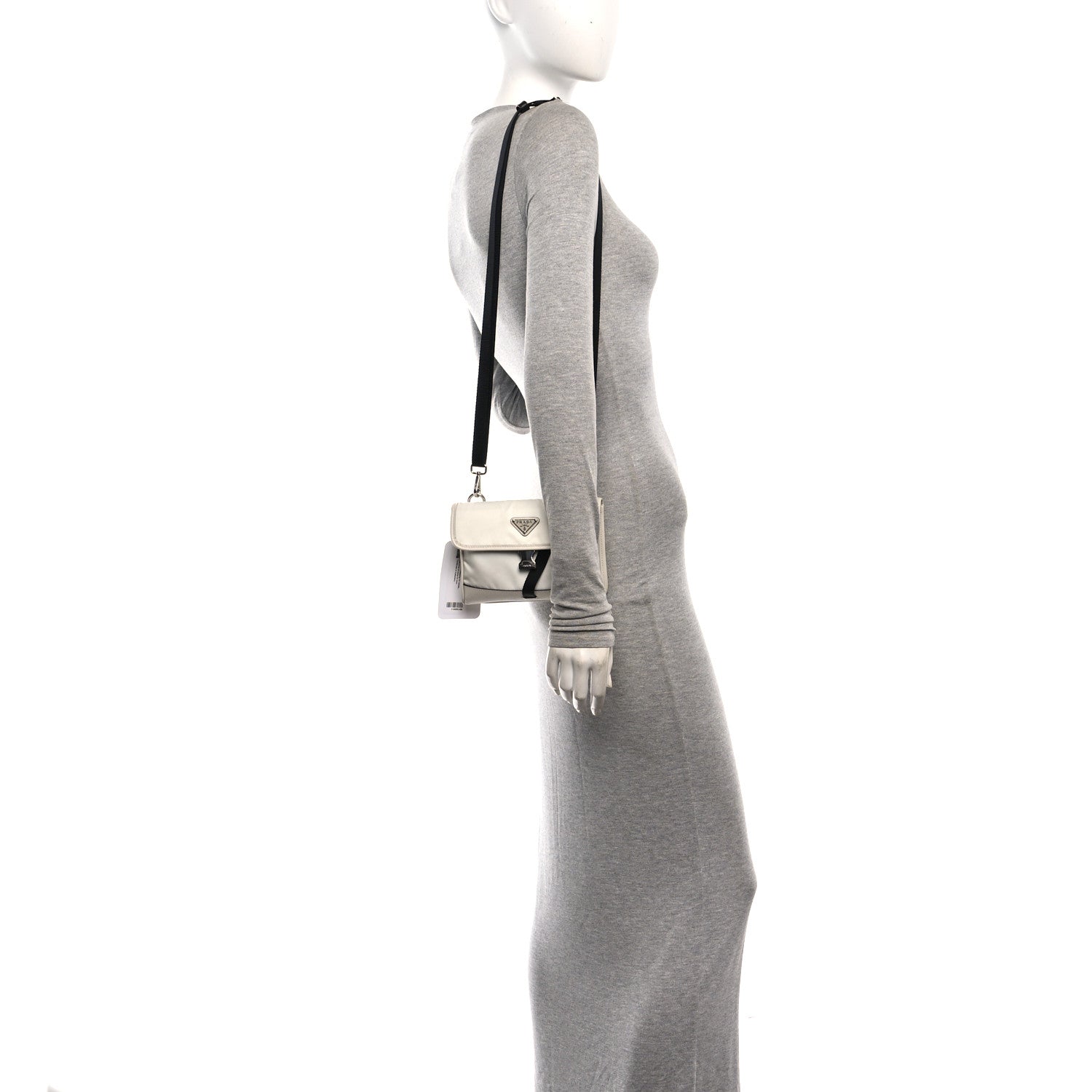 Prada Re-Nylon Saffiano Smartphone Case Crossbody Talco 2 of 11