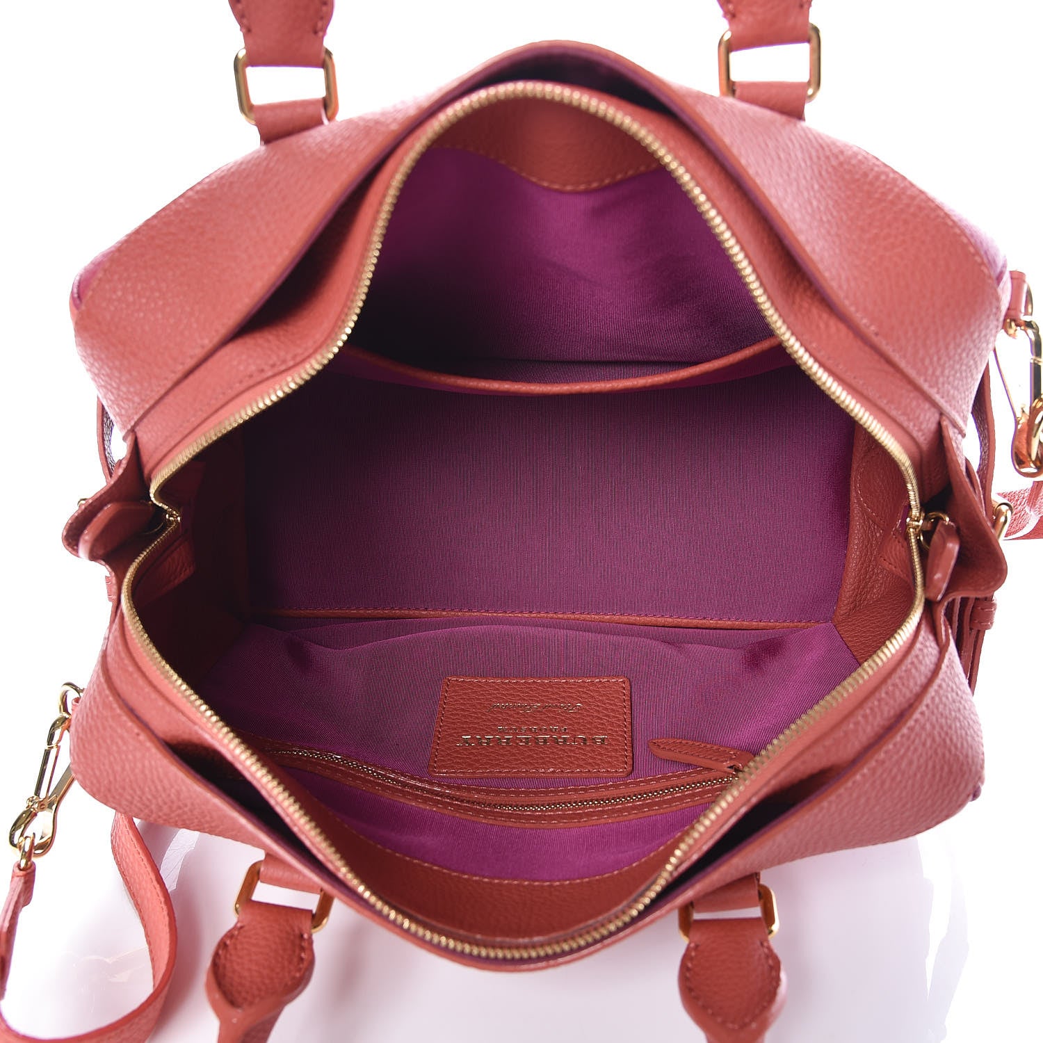 Burberry Grained Calfskin Medium Boston Bag Blossom Pink Peony Rose 8 of 10