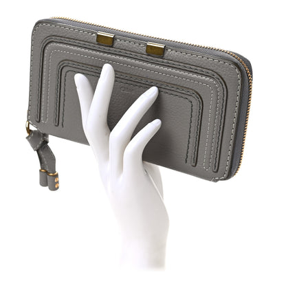 Chloe Calfskin Marcie Long Zip Around Wallet Cashmere Grey 2 of 6