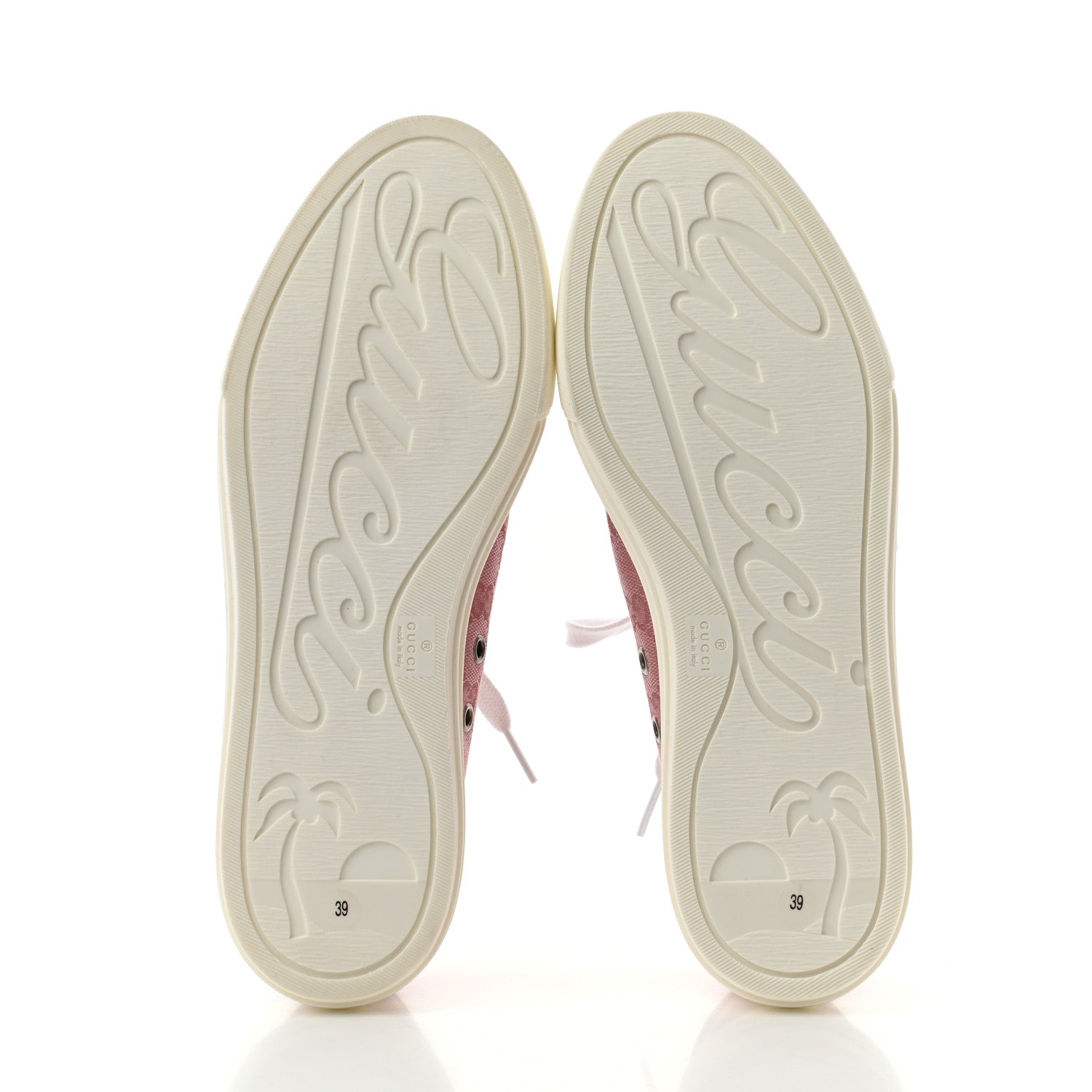 Gucci GG Monogram Calfskin Womens Low Top Sneakers 39 Pink Soft Pink 5 of 7