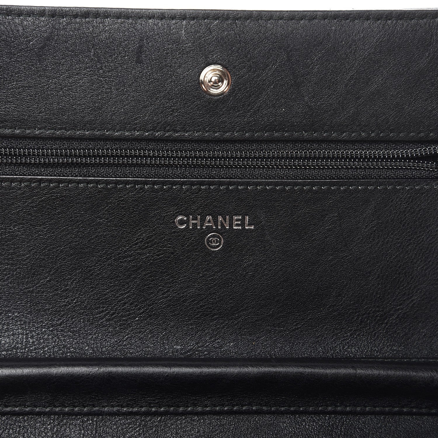 Chanel Crumpled Calfskin Quilted Wallet On Chain WOC So Black 6 of 9