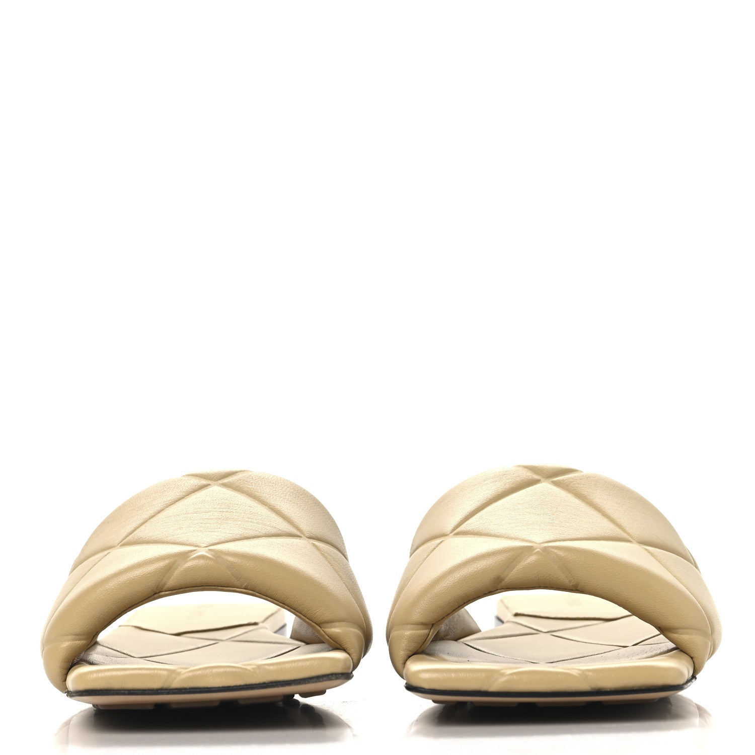 Bottega Veneta Nappa Quilted Rubber Lido Flat Sandals 39.5 Cane Sugar 3 of 9