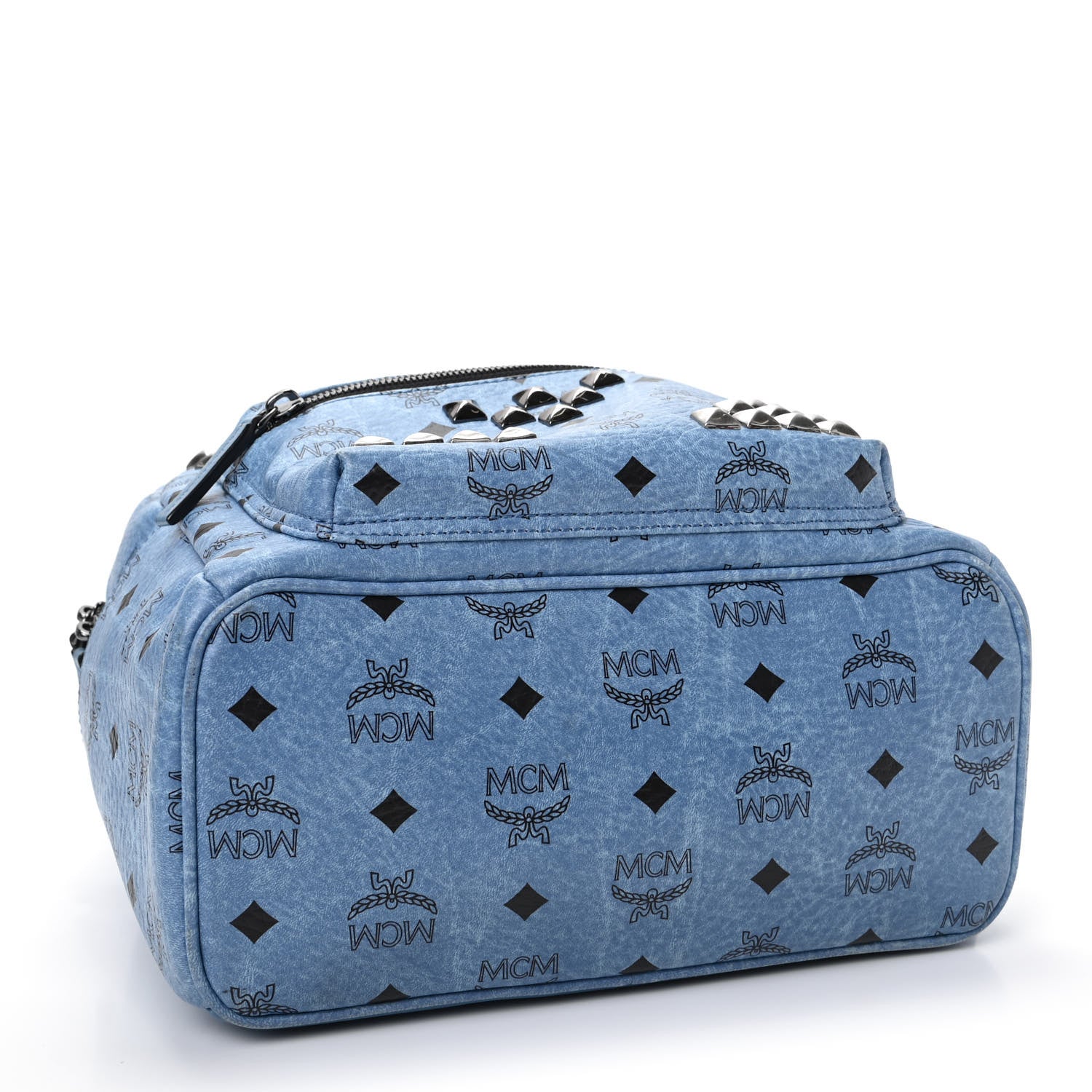 MCM Visetos Studded Small Stark M Backpack Blue 4 of 9