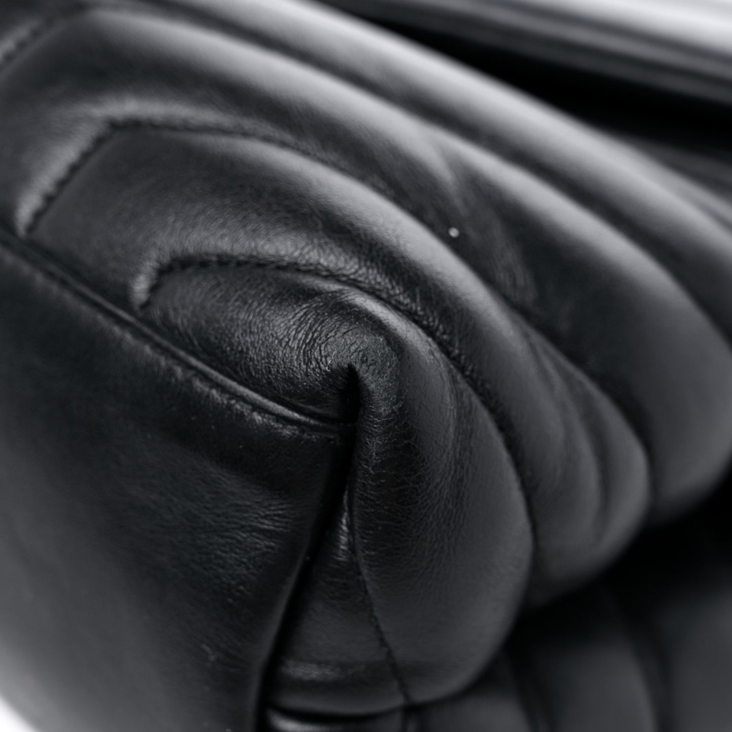 Calfskin Y Quilted Monogram Medium Loulou Chain Satchel Black