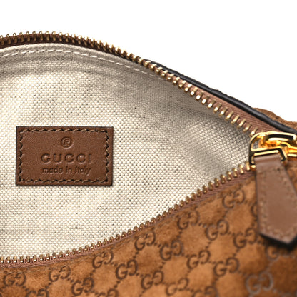 Gucci Suede GG Monogram Half Horsebit Mini Shoulder Bag Brown 6 of 9