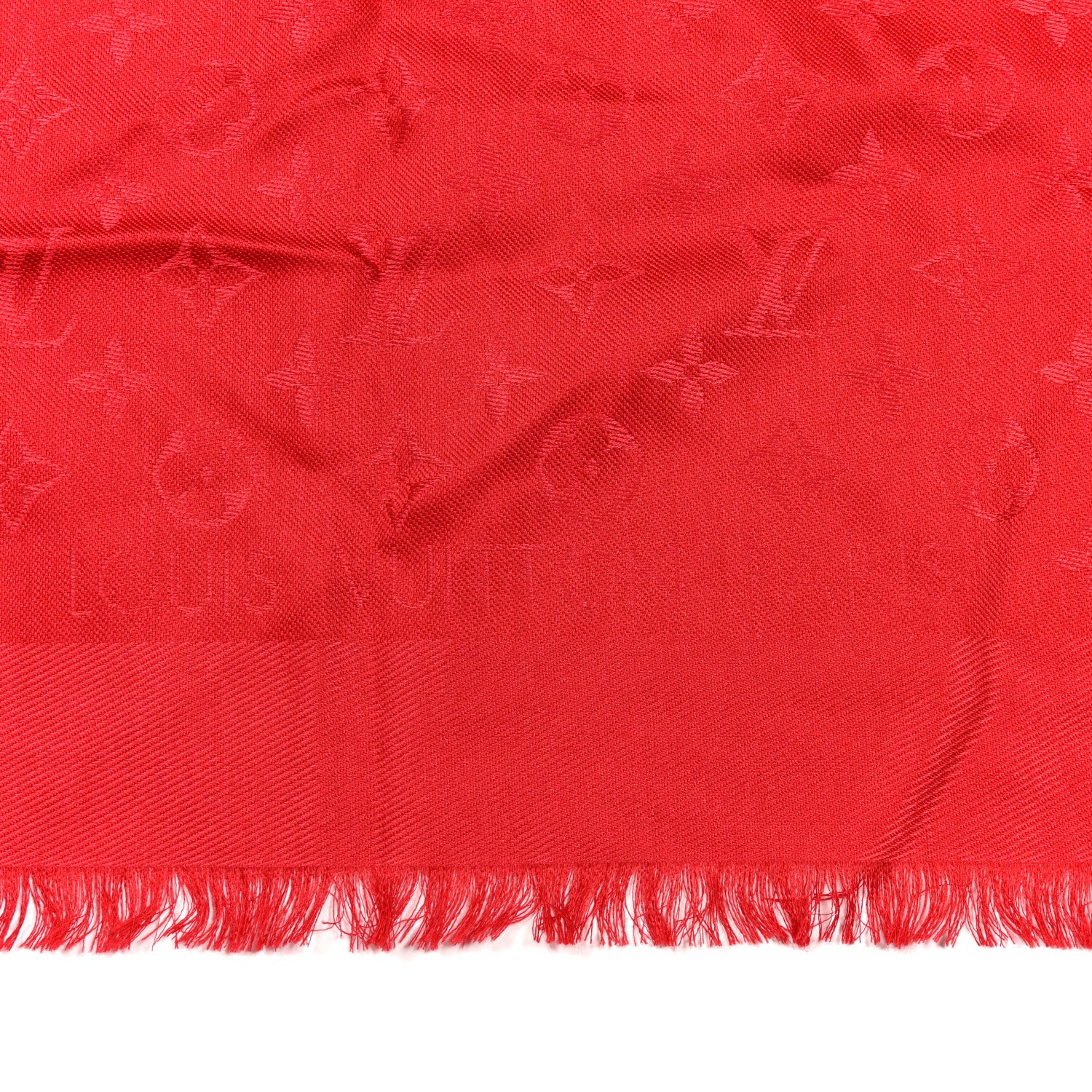 Louis Vuitton Silk Lurex Wool Monogram Shine Shawl Brown 2 of 3