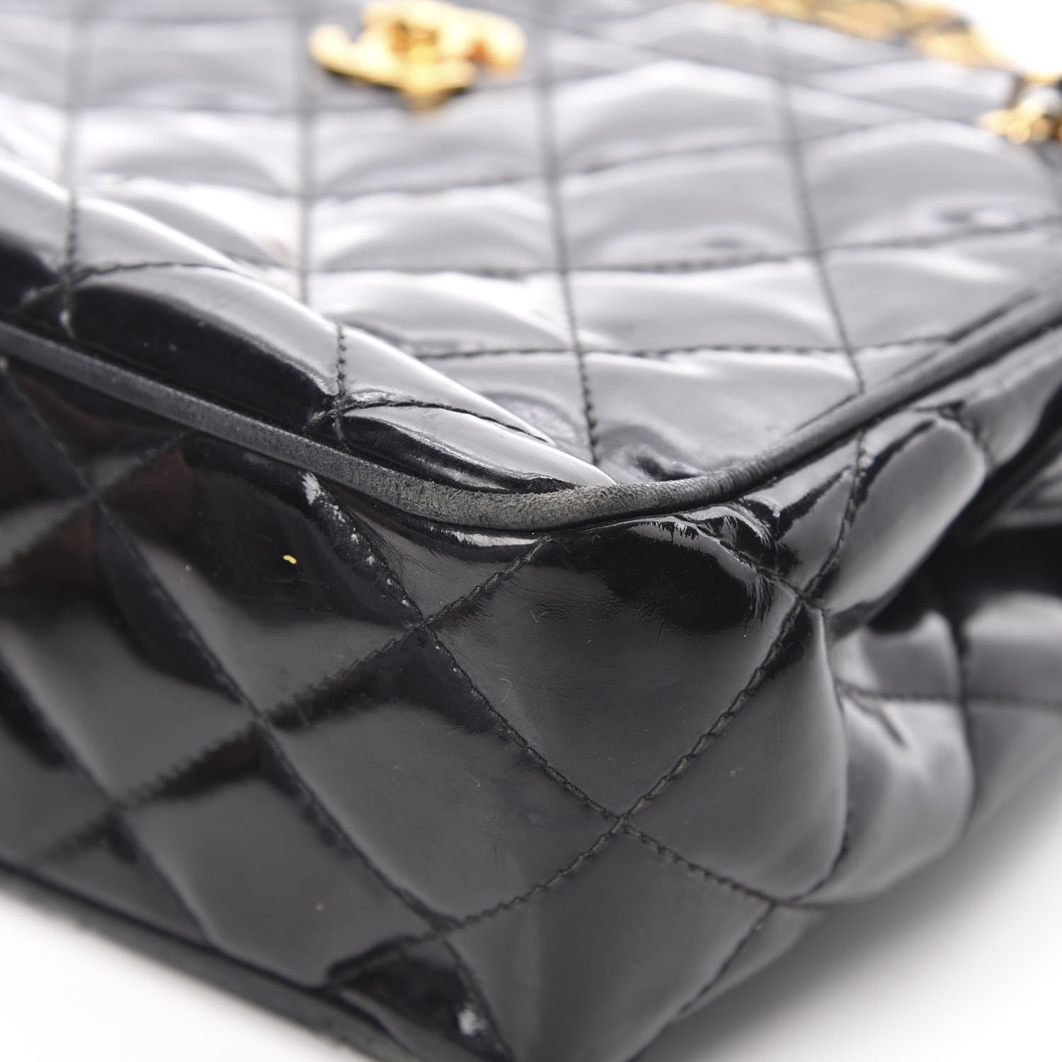 Chanel Patent Quilted Camera Case Black 11 of 16