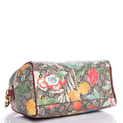 Gucci GG Supreme Monogram Tian Small Boston Beige Multicolor Red 5 of 8
