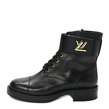 Louis Vuitton Calfskin Wonderland Ranger Boots 38.5 Black 1 of 10