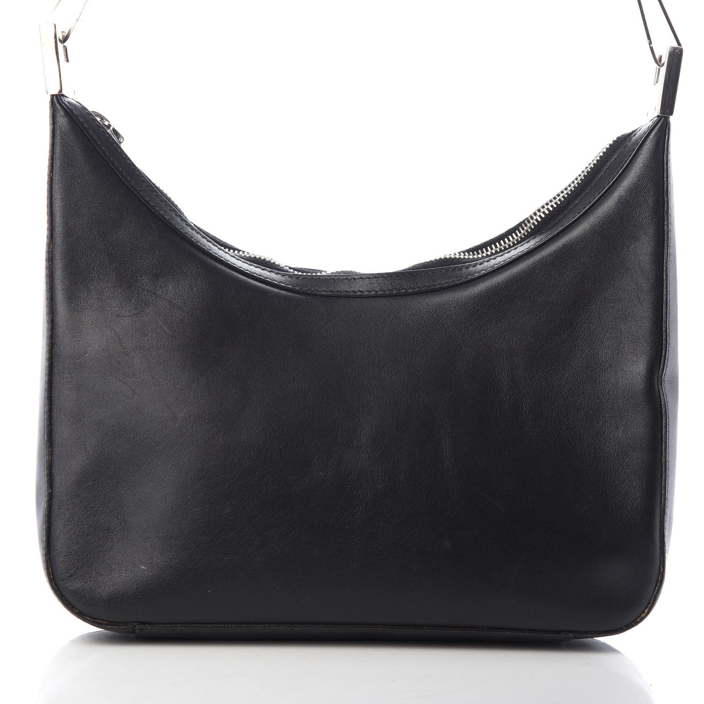 Calfskin Small Clasp Hobo Black